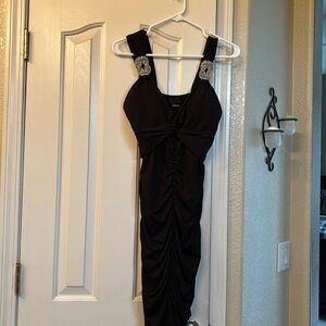 Blvd Collection by Forplay Women's jeweled strap midi dress